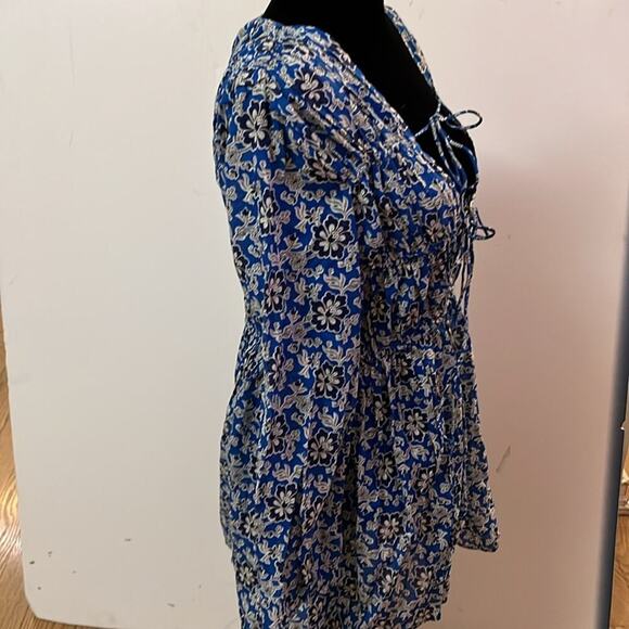 J.CREW COBALT BLUE MULT TIERED TIE FRONT DRESS SIZE S NWT - Picture 6 of 9